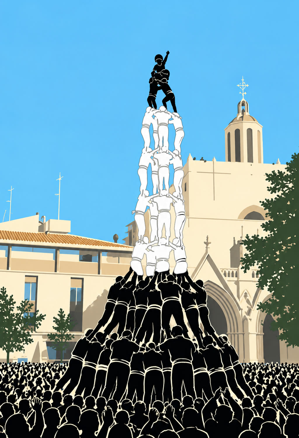Castell con el tronc resaltado en blanco